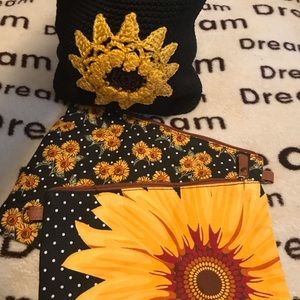 Small sunflower crochet mini backpack 🌻